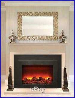 Amantii Electric Fireplace Insert with Black Surround/Overlay, 34