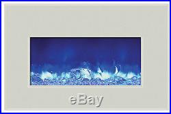 Amantii Insert-30-4026-WHTGLS 40 WIDE Linear Modern Electric Fireplace White
