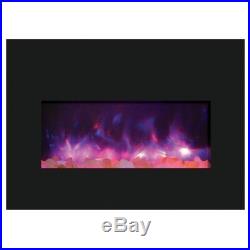 Amantii Large Insert Electric Fireplace with Black Glass Surround