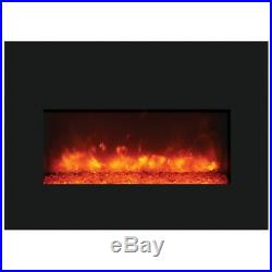 Amantii Large Insert Electric Fireplace with Black Glass Surround