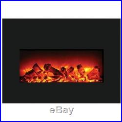 Amantii Large Insert Electric Fireplace with Black Glass Surround