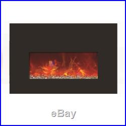 Amantii Small Insert Electric Fireplace with Black Glass Surround