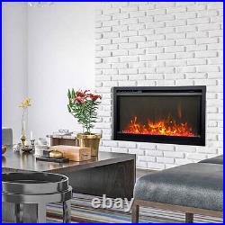Amantii Traditional Series Extra Slim Electric Fireplace Insert with Black Powde