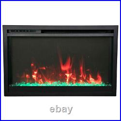 Amantii Traditional Series Extra Slim Electric Fireplace Insert with Black Powde