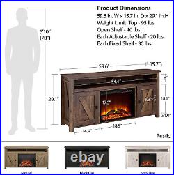 Ameriwood Home Farmington Electric Fireplace TV Console for Tvs Up 60, Rustic