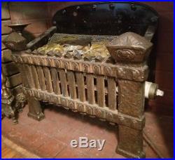 Antique Ornate Cast Iron Front Electric Parlor Space Heater Fireplace Insert