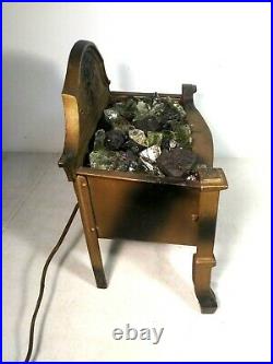 Antique Victorian Electric Cast Iron Fire Place Grate insert wood coal basket