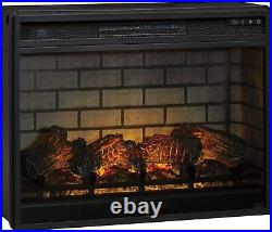 Ashley 30 Electric Fireplace Insert LED Remote Black Large Log