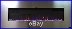 AudioFlare Stainless 50 Insert/Recessed Electric Fireplace With 3 Colors and Bl