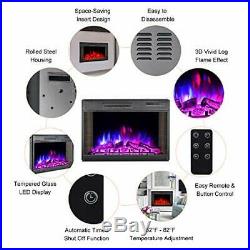 BEAMNOVA 28 Inch Electric Fireplace Black Insert Wall Mounted Remote Control