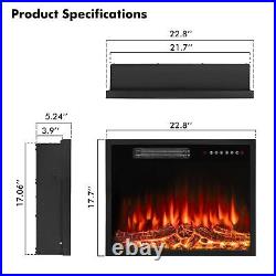 BOSSIN 23 inch Electric Fireplace Insert with Stove Heater for TV Stand, LED R
