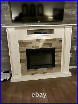 Beautiful Electric Fireplace, WHITE Mantel, Freestanding Heater wRemote Control