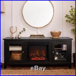 Best Electric Fireplace Console Table TV Stand Artificial Modern With Insert