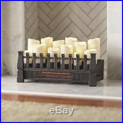 Brindle Flame 20 Candle Electric Fireplace Decorative Insert with Infrared Heater