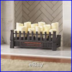 Brindle Flame 20 In Candle Electric Fireplace Insert Infrared Heater NEW T1055