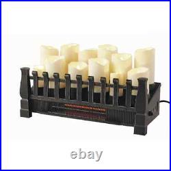 Brindle Flame 20 In. Candle Electric Fireplace Insert with Infrared Heater in Bl