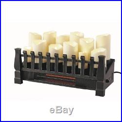 Brindle Flame 20 in. Candle Electric Fireplace Insert with Infrared Heater