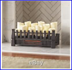 Brindle Flame 20 in. Candle Electric Fireplace Insert with Infrared Heater Remote