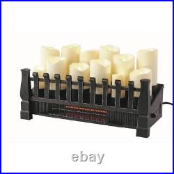 Brindle Flame Candle Electric Fireplace Insert 20 in Black with Infrared Heater