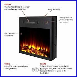 Built-in Electric Fireplace Insert Heater, Low Noise, Remote 18 inch