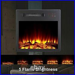 Built-in Electric Fireplace Insert Heater, Low Noise, Remote 18 inch