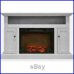 CAM50212WHT-Sorrento Electric Fireplace with 1500W Log Insert and 47 In. E