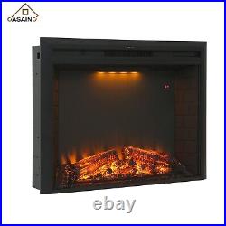 CASAINC 28'' Electric Fireplace Insert LED Low Noise withThermostat Heater Timer