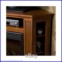 CORNER OR FLAT ELECTRIC FIREPLACE Heater Stove TV Stand MEDIA CABINET Furniture