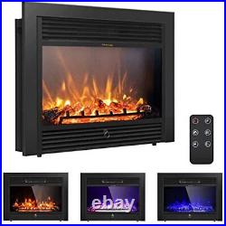 COSTWAY 28.5-Inch Electric Fireplace Inserts, 750With1500W Wall Freestanding