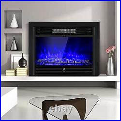 COSTWAY 28.5-Inch Electric Fireplace Inserts, 750With1500W Wall Freestanding