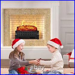 COWSAR Electric Fireplace Insert Remote Control Fireplace Insert Log Heater