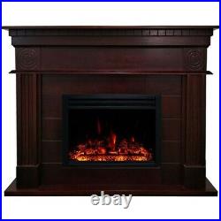 Cambridge 47.8-in. Shelby Electric Fireplace Mantel with Deep Log Insert, Mah