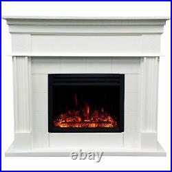 Cambridge 47.8-in. Shelby Electric Fireplace Mantel with Deep Log Insert, Whi
