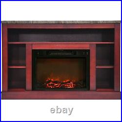 Cambridge 47 Electric Fireplace with a 1500W Log Insert and Cherry Mantel