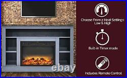Cambridge 47 In. Electric Fireplace with Enhanced Log Insert and Slate Blue M