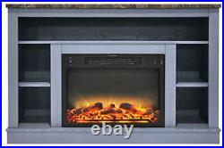 Cambridge 47 In. Electric Fireplace with Enhanced Log Insert and Slate Blue M
