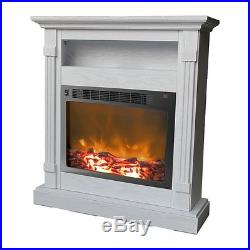 Cambridge CAM3437-1WHT Sienna Fireplace Mantel with Electronic Fireplace Insert