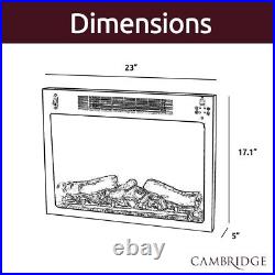 Cambridge Charred Log Electric Fireplace Insert