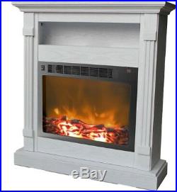 Cambridge Electronic Fireplace Mantel Freestanding Compact Classic White Insert