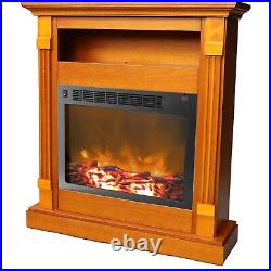 Cambridge Sienna 34 Electric Fireplace with 1500W Log Insert and Teak Mantel
