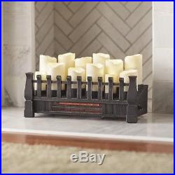 Candle Electric Fireplace Insert Infrared Heater Brindle Flame 20 Flicker Flame