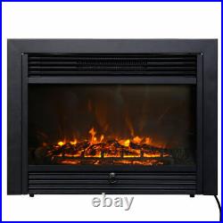 Christmas 28.5 Fireplace Electric Embedded Insert Heater Glass Log Flame Remote