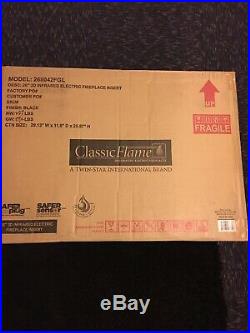 ClassicFlame 26 3D Infrared Electric Fireplace Insert 2611042FGL Black Trim