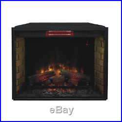 ClassicFlame 33-Inch Fixed Glass Spectrafire Plus Infrared Fireplace Insert