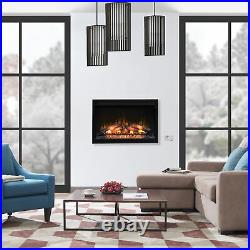 ClassicFlame 36 Inch 240V Built In Electric Fireplace Insert, Black (Open Box)