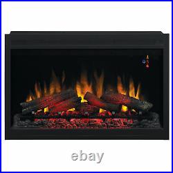 ClassicFlame 36 Inch 240V Traditional Built In Electric Fireplace Insert, Black
