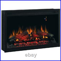 ClassicFlame 36 Inch 240V Traditional Built In Electric Fireplace Insert, Black