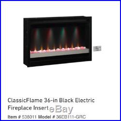 ClassicFlame 36-in Black Electric Fireplace Insert