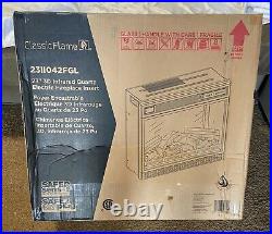 Classic Flame 23.in. Ventless Infrared Electric Fireplace Insert with Safer Plug