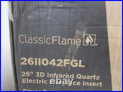 Classic Flame 26II042FGL 26 Ventless Infrared Electric Fireplace Insert